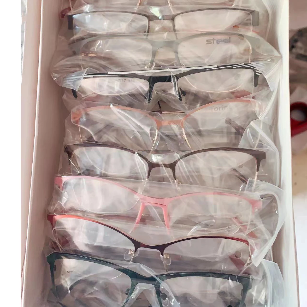 Mixed Stock Stainless Steel Glasses Frames Assorted And Colorful Metal Stock Eyeglasses