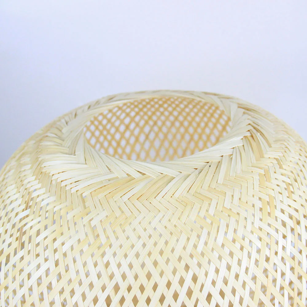 Shangfeng High Quality Eco-friendly Handmade Lampshade Bamboo  Woven Lampshade with Wooden Boards
