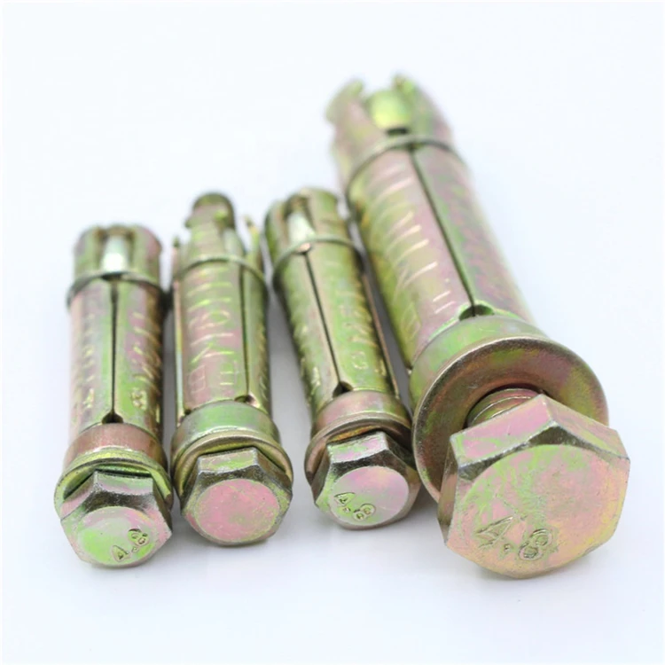 Yellow Zinc Plated 4 PCS Fix Bolt Heavy Duty Concrete Anchor