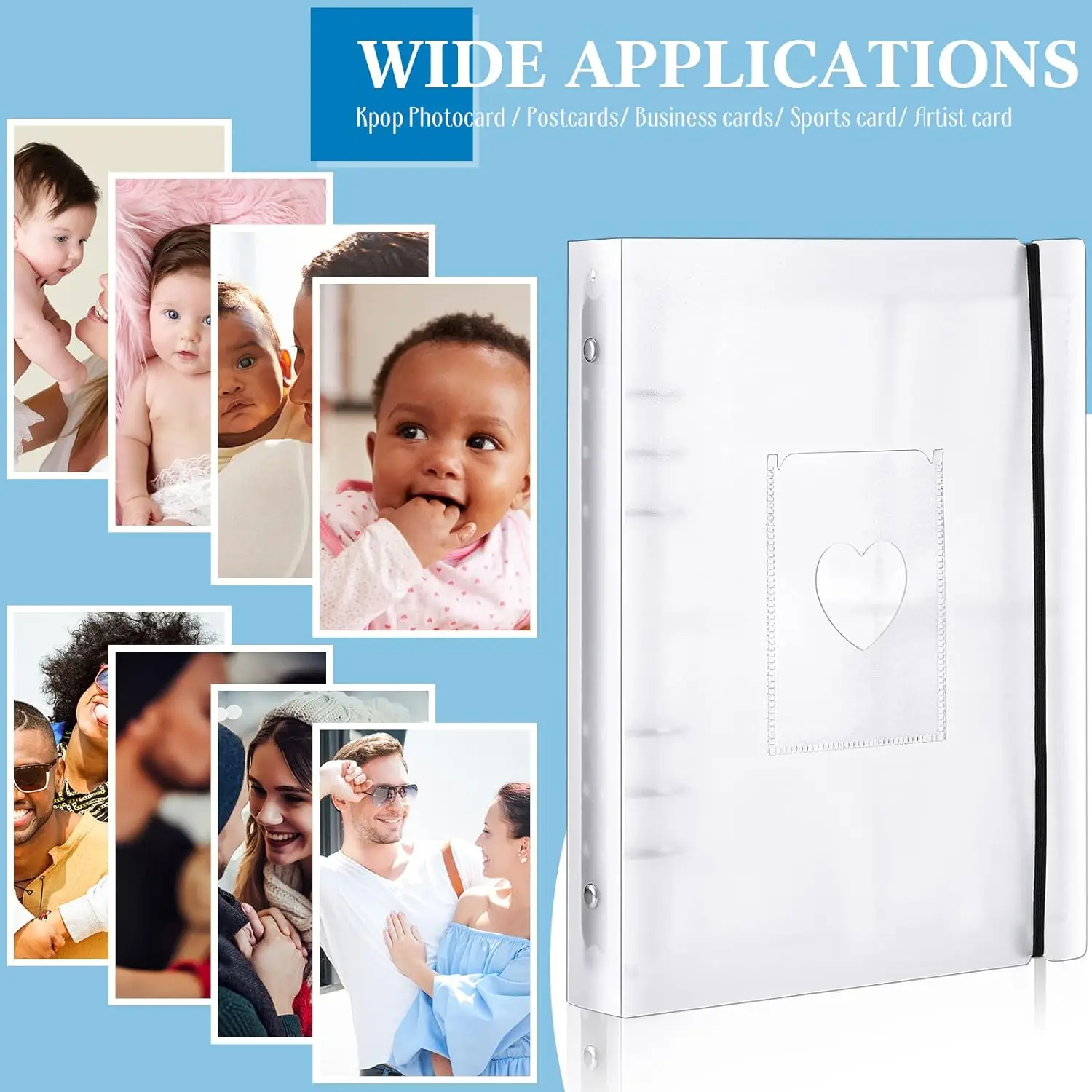 Clear Photo Album 6 Ring Photocard Binder A5 Kpop Photocard Holder Album Book Photo Card Holders