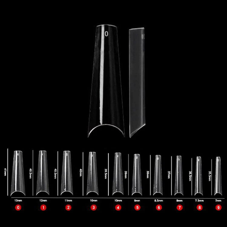 New Arrival Soft Gel Transparent XXL Square French Nail Tips Clear Coffin Nail Sticker French Tips For Salon Shops