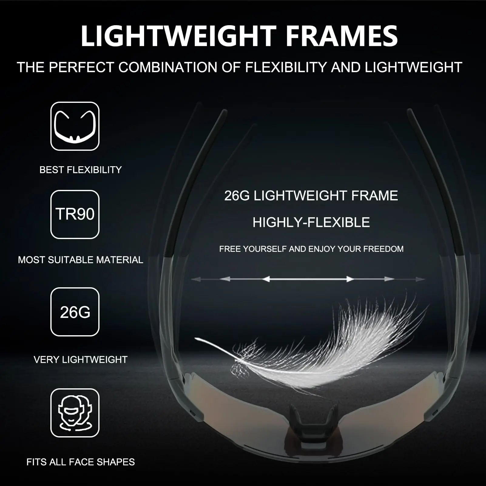 Outdoor Sports Glasses Fashion Anti Glare Anti UV PC HD Lens Cycling Glasses For Men Women Running Mountaineering Cycling