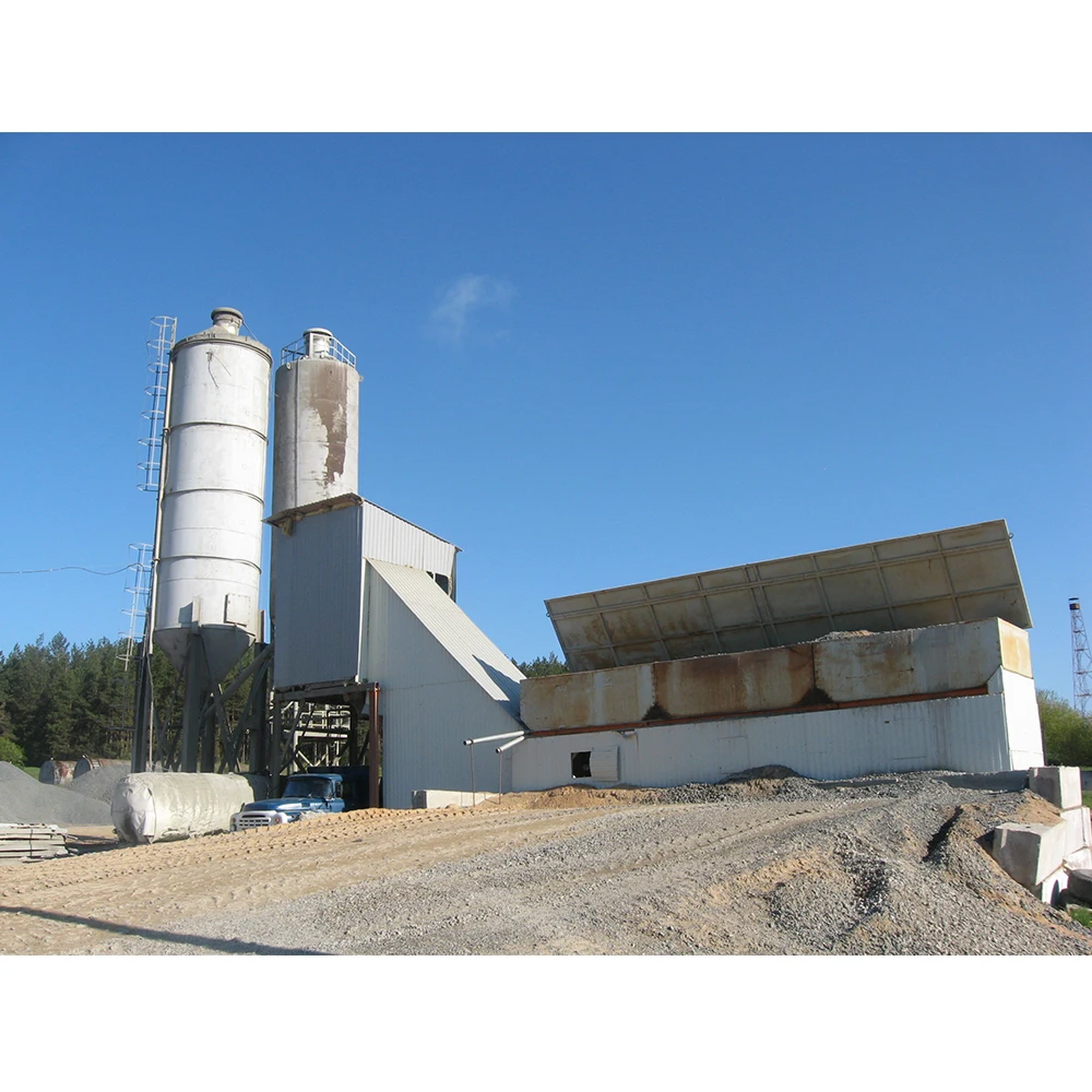 modern  china construction 25-240 Cubic meter per hour Ready mixed fixed stationary concrete mixing plant with cement silo