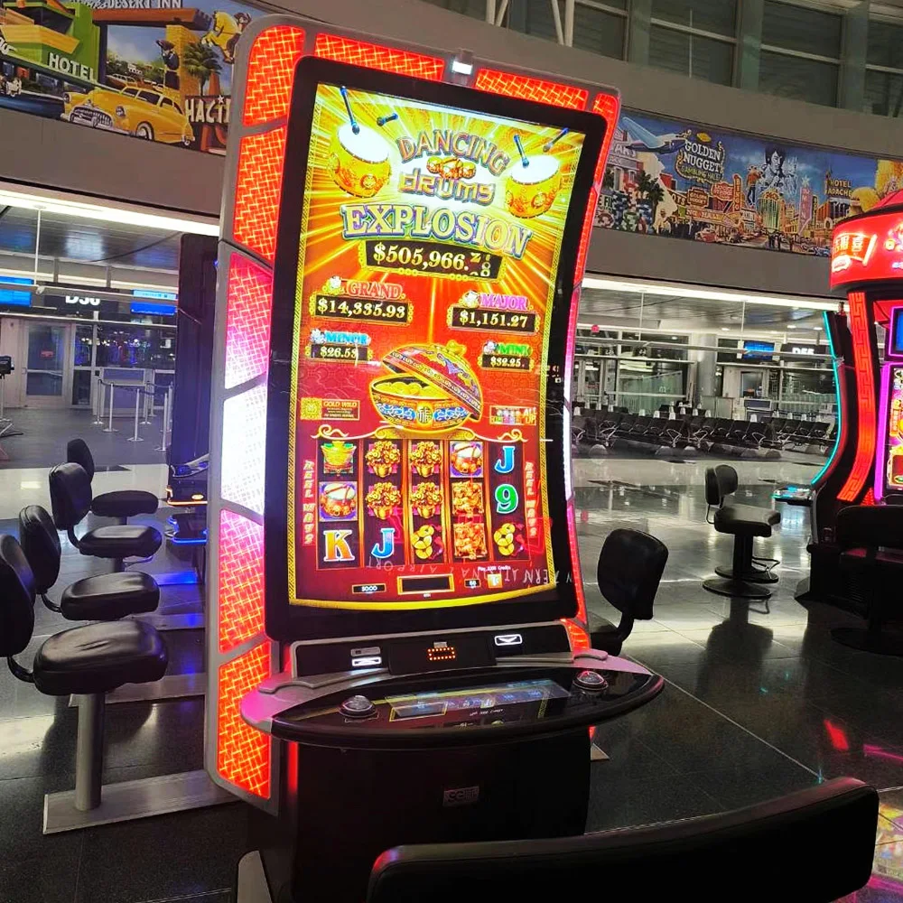 Floor Standing Ultimate Fire Link 8 in 1 Game Machine 43inch Curved Monitor Cabinet with Bill Accepter Ticket Printer