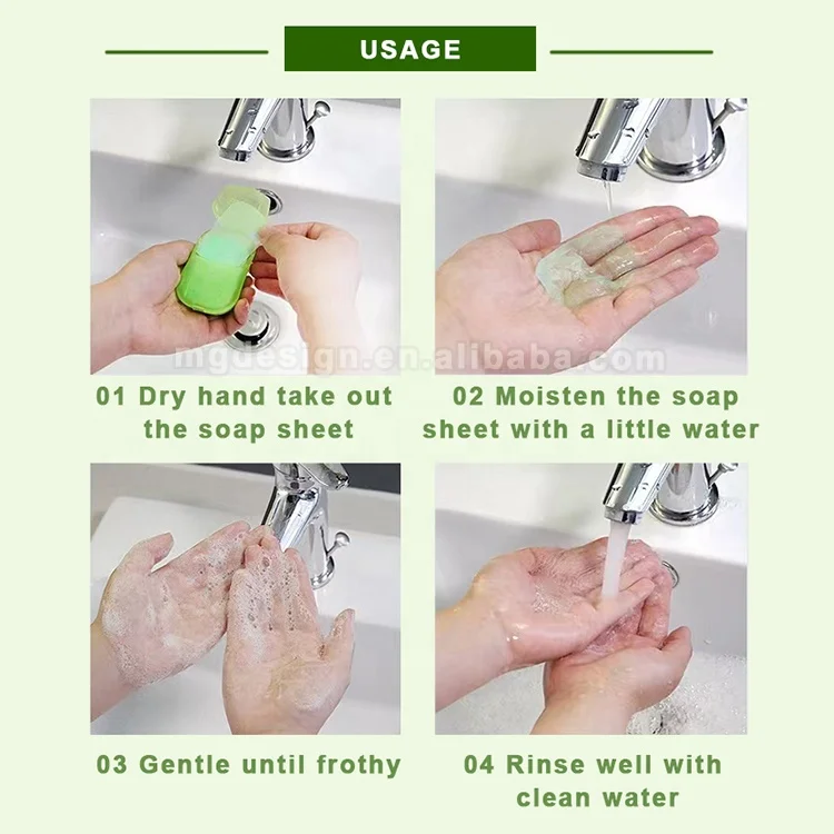 Natural Organic Disposables Soap Paper Hand Soap Travel Portable Hand Washing Paper Soap Sheets