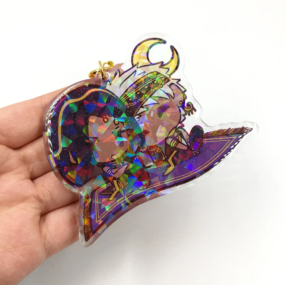 Holographic Keychain Holographic Anime Charms Wholesale Custom Shape Holographic Size Printing Anime Acrylic Keychain