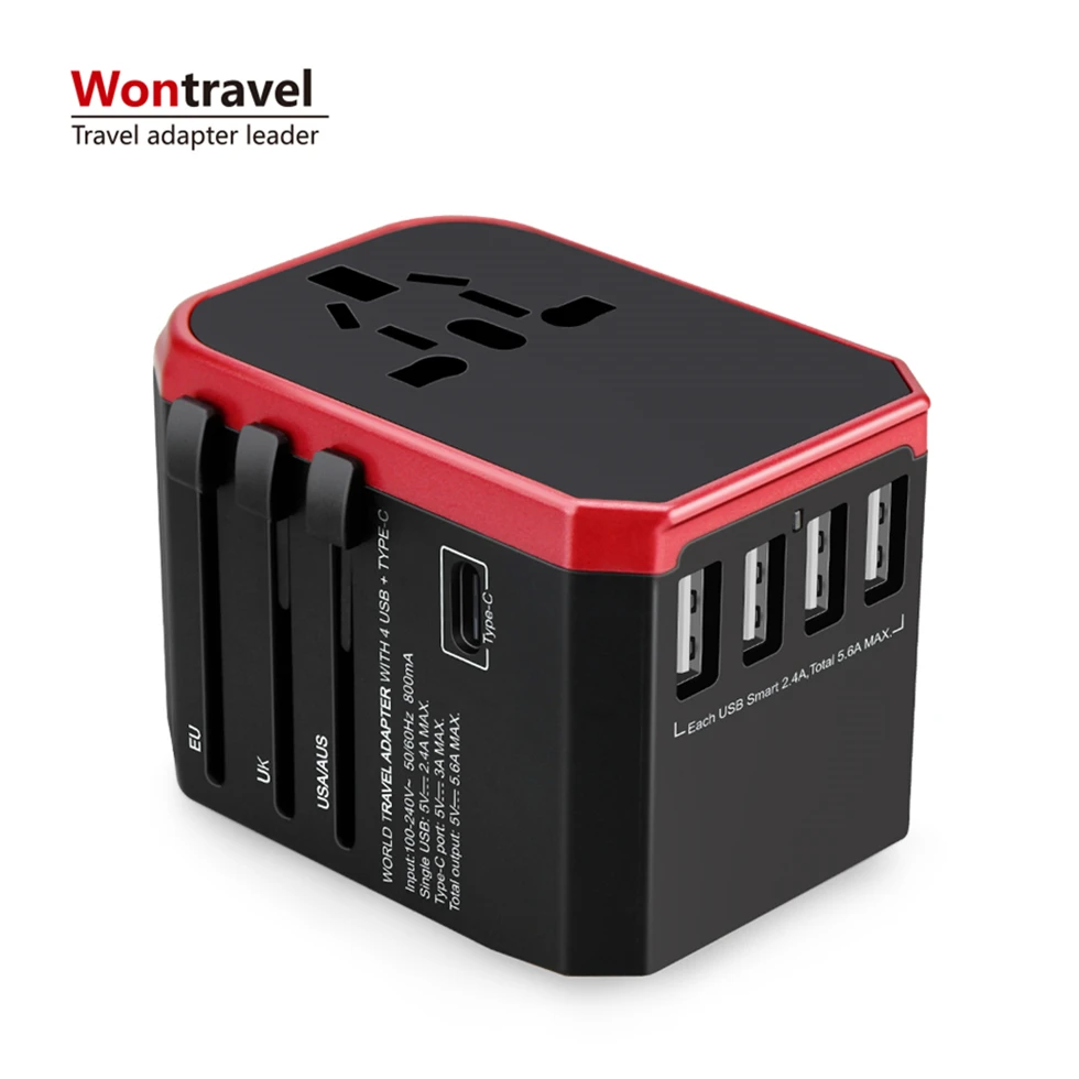 Multi-plug universal travel adapter hot selling smart plug adapter international travel charger