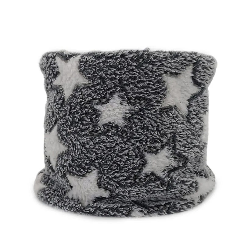  Popular plush fabric stars jacquard neck warmer winter keep