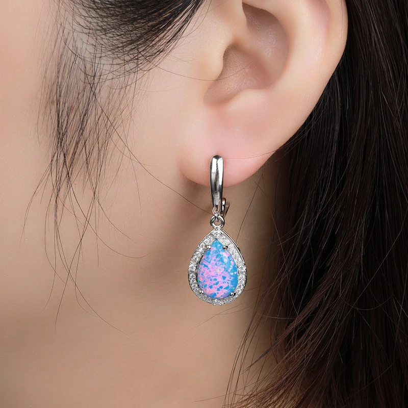 XYOP 2023 Jewelry Jewelry 925 Silver Elegant Blue Opal Jewelry Set Girl Custom Birthday