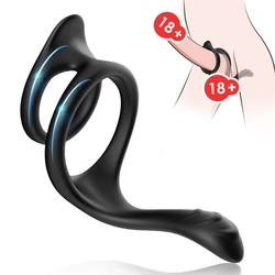 O-ring Latch Lock Penis Cock Ring Silicone Dual Ring Mens Cock Sex Toys Penis
