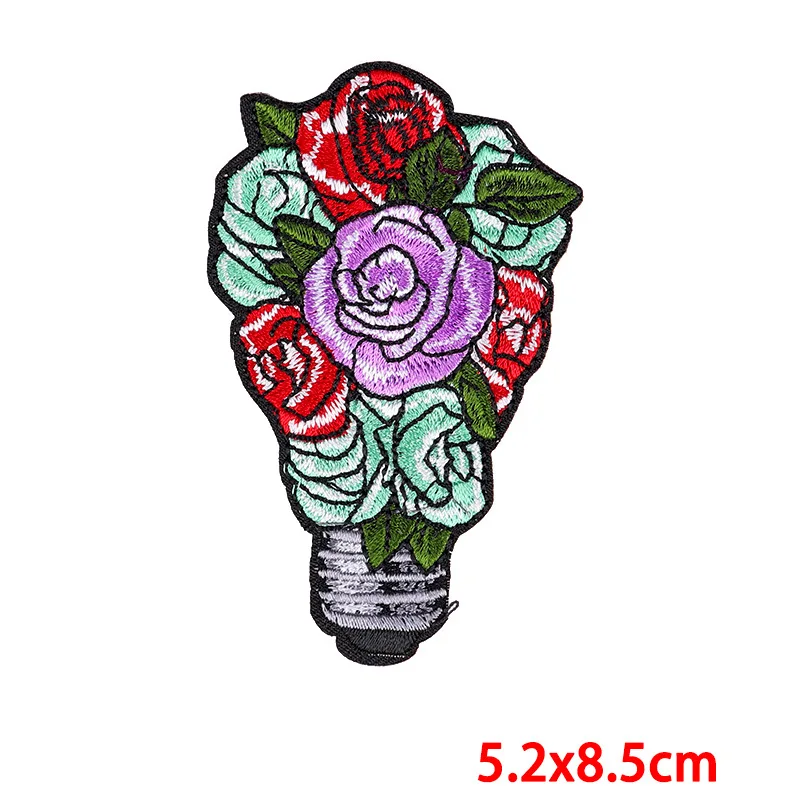 Punk Cool Style Series Patches Custom Skull Lighter Bulb Ornaments Embroidery Patch Iron on