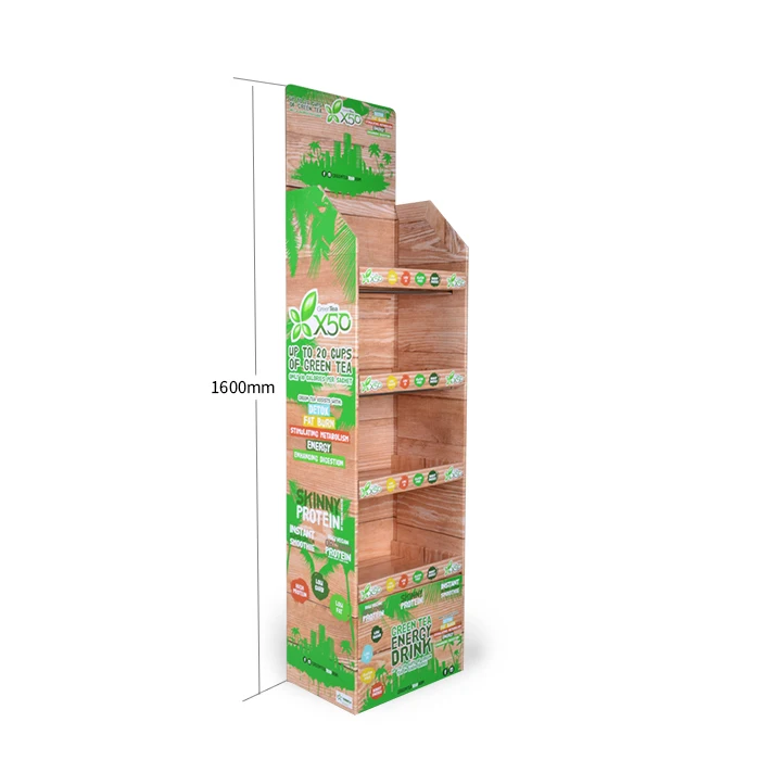 Custom Logo Fashionable Promotion Corrugated Snack Floor Display Hanging Candy Display Rack For Supermarket