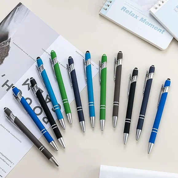 Business Gifts Metal Ballpoint Pen With Custom Logo Multi-Colored Aluminum Touch Stylus Ball Pen