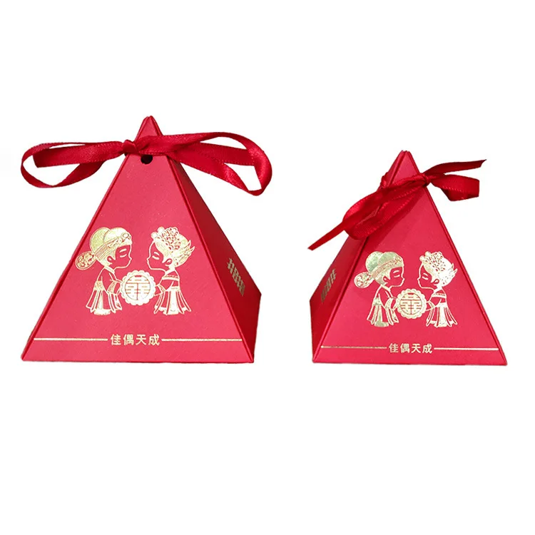Customized Triangle Pyramid Wedding Door Gift Box Candy box wedding favors gift boxes