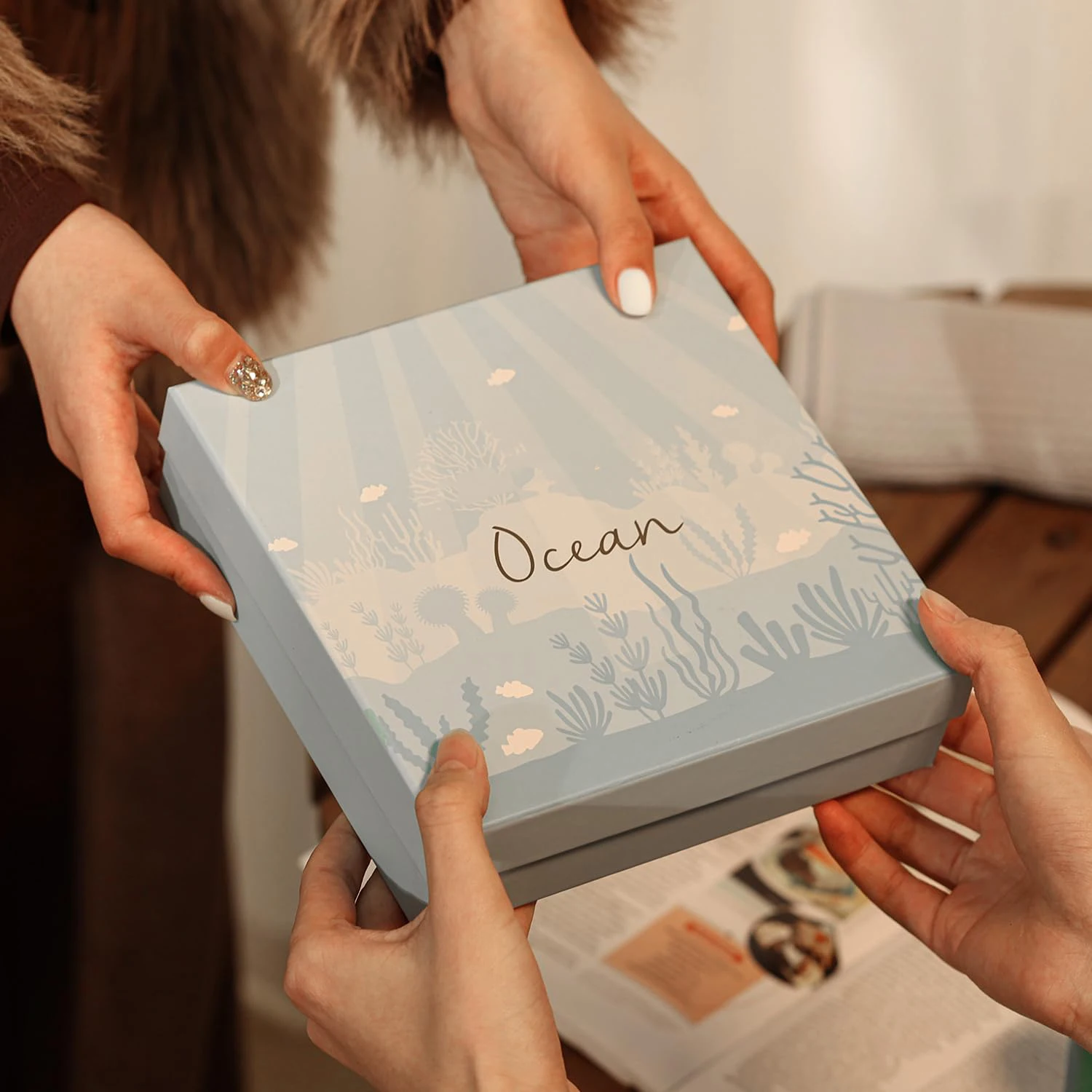 Private Label Gifts Set 5 Pcs Body Spa Bath Bomb Hand Cream Body Butter Scented Candle Ocean Scented Bath Set