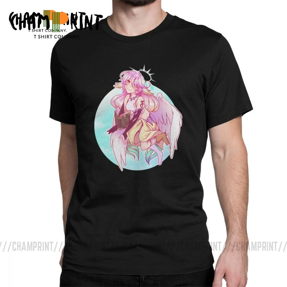 Jibril No Game No Life T-Shirts for Men Hipster Cotton Tees Round Collar Short Sleeve T Shirts Gift Idea Clothing