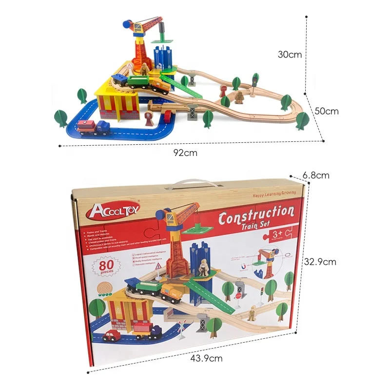Table Children Train Railway Classic Wood Mini Track for Kids Wooden Model Set Train Slot Toys