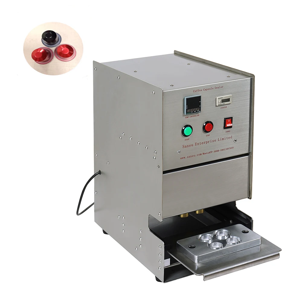 Empty Coffee Capsule Manual Pressing 6 Heads Stainless Steel Sealing Machine