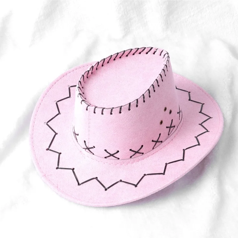 
iEFiEL Kids Western Cowboy/Cowgirls Felt Hat with Adjustment Buckle Festival Cosplay Fancy Dress-up 