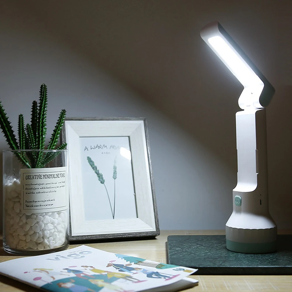 Kamisafe 1500mA Lithium Battery Electric Table Reading Lamp LED Emergency Torch USB Rechargeable Tactical Flashlight Light