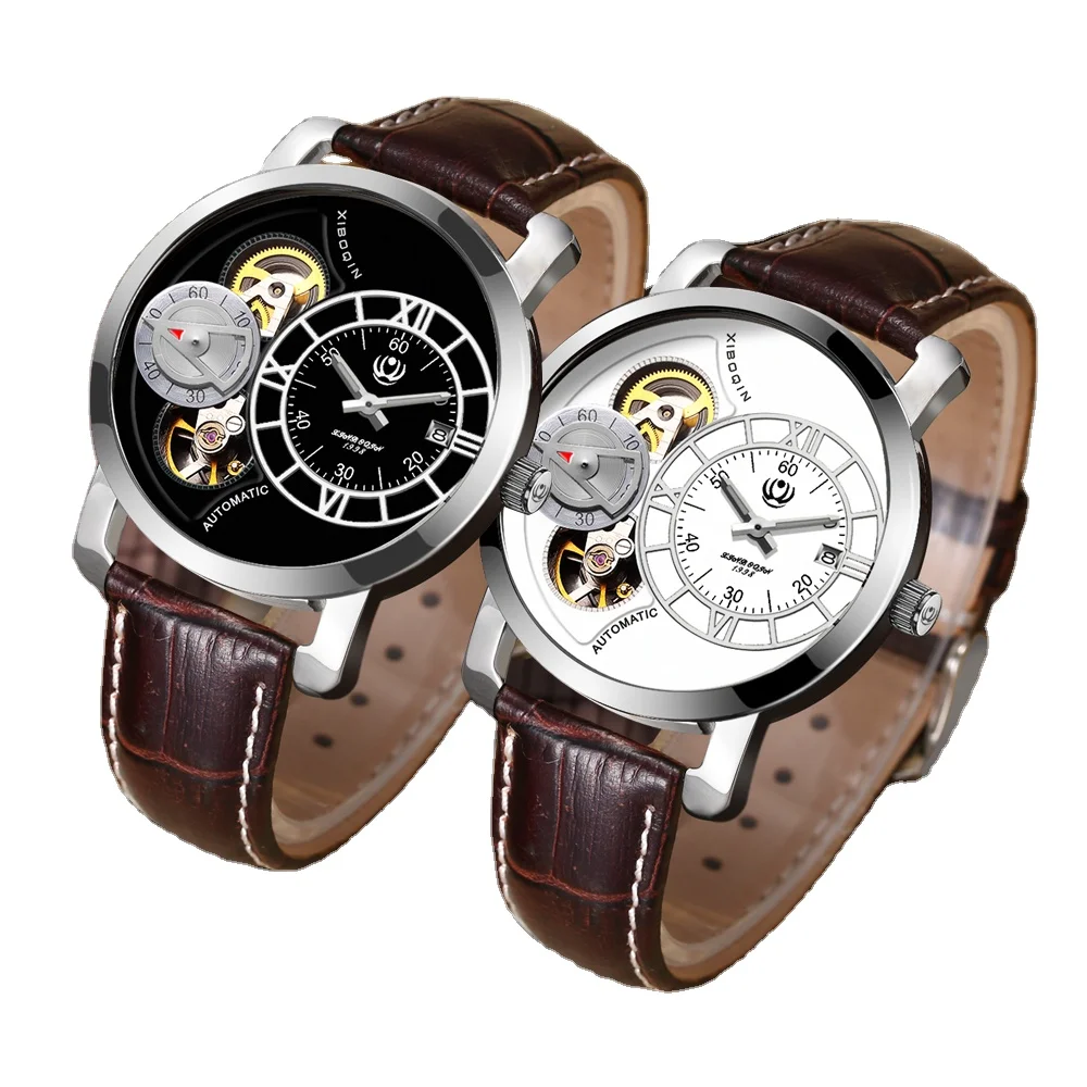 Роскошные пользовательские логотип водонепроницаемый сапфир модные из нержавеющей стали механические Автоматические часы для мужчин