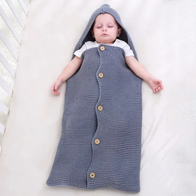 Hotsale Cute Newborn Knit Baby Sleeping Swaddle Bag Stroller Blanket Out Package Sleeping Quilt