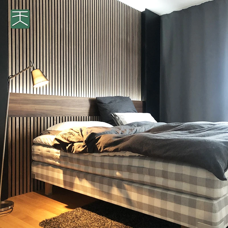 Tiange Wall And Ceiling Sound Absorbing Decor Pet With Wood Strip Acoustic Panels For Gymnastic