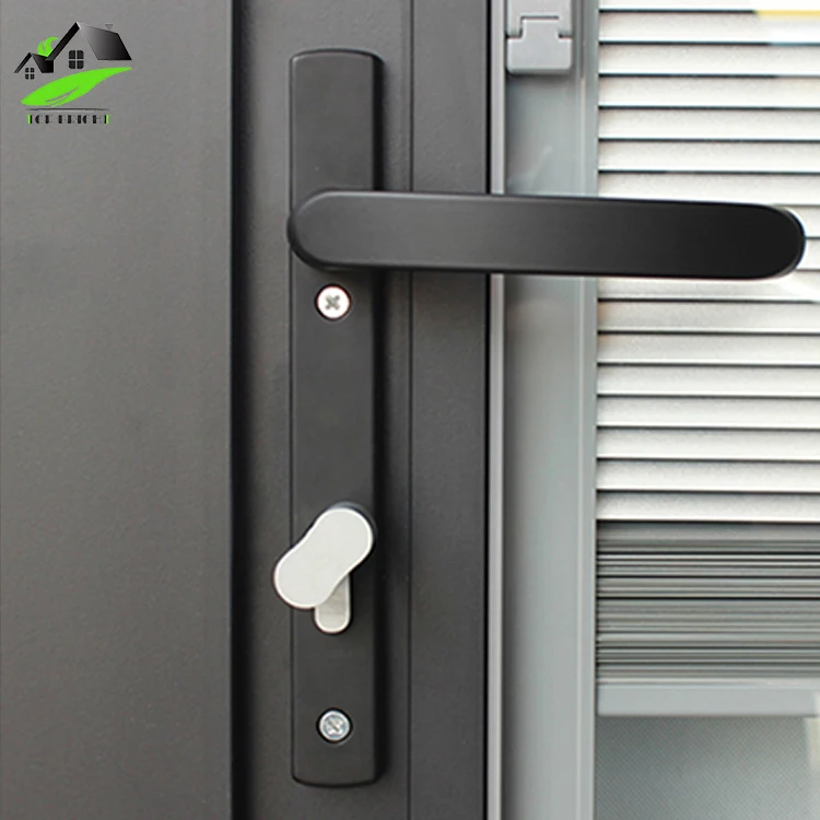 
factory wholesale price modern security glass black aluminum folding door 