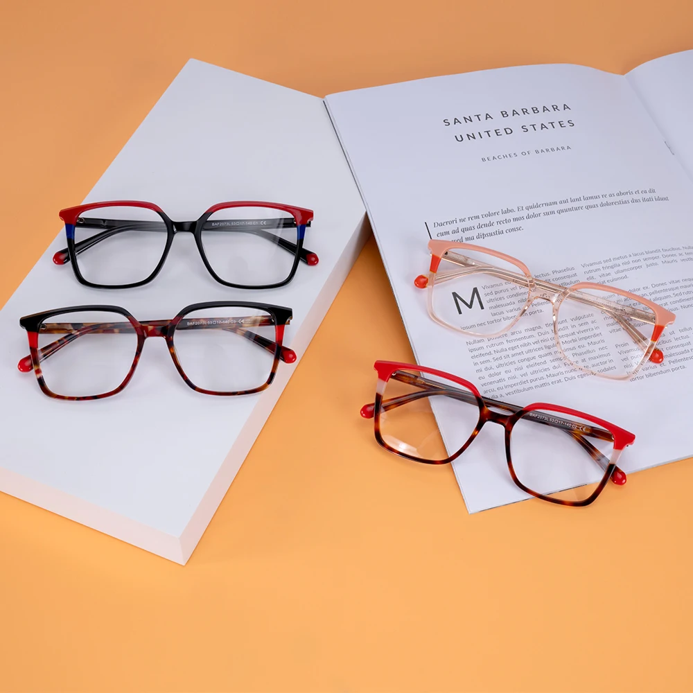 New Stitching Color Animal Print Glasses Frame Optical Eyewear Frames For Women Men Patchwork Plate Eyeglasses