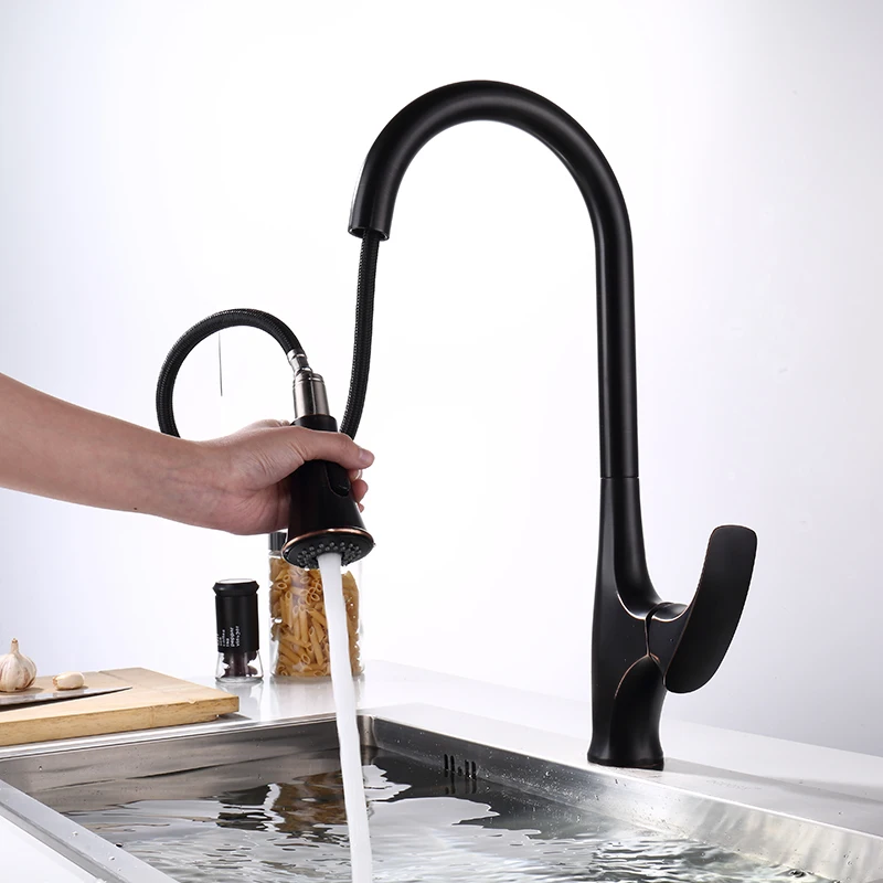 Luxury Halloweenll Out Kitchen Faucet Tap Single Hole 360 Degree Kitchen Sink Faucet Kitchen Mixer Taps Oil Party Suppliesmodern