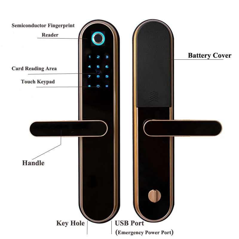 Factory Price Manufacturer Supplier Keyless Fingerprint Entry Hotel & House Smart Door Lock With Management Software System