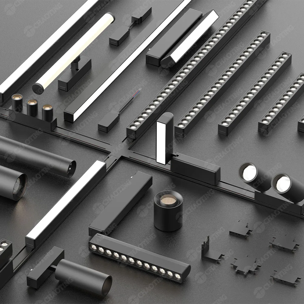 Ultrathin Surface Mounted Track 48V Linear Ceil Led Track Spot Light 1M 1.5M 2M 3M Ultra Slim 4 Wires Magnetic Rail Light System