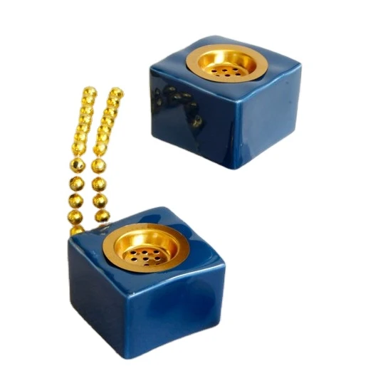 Middle East Incense Burner Creative Deep Sea Blue European Square Ceramic