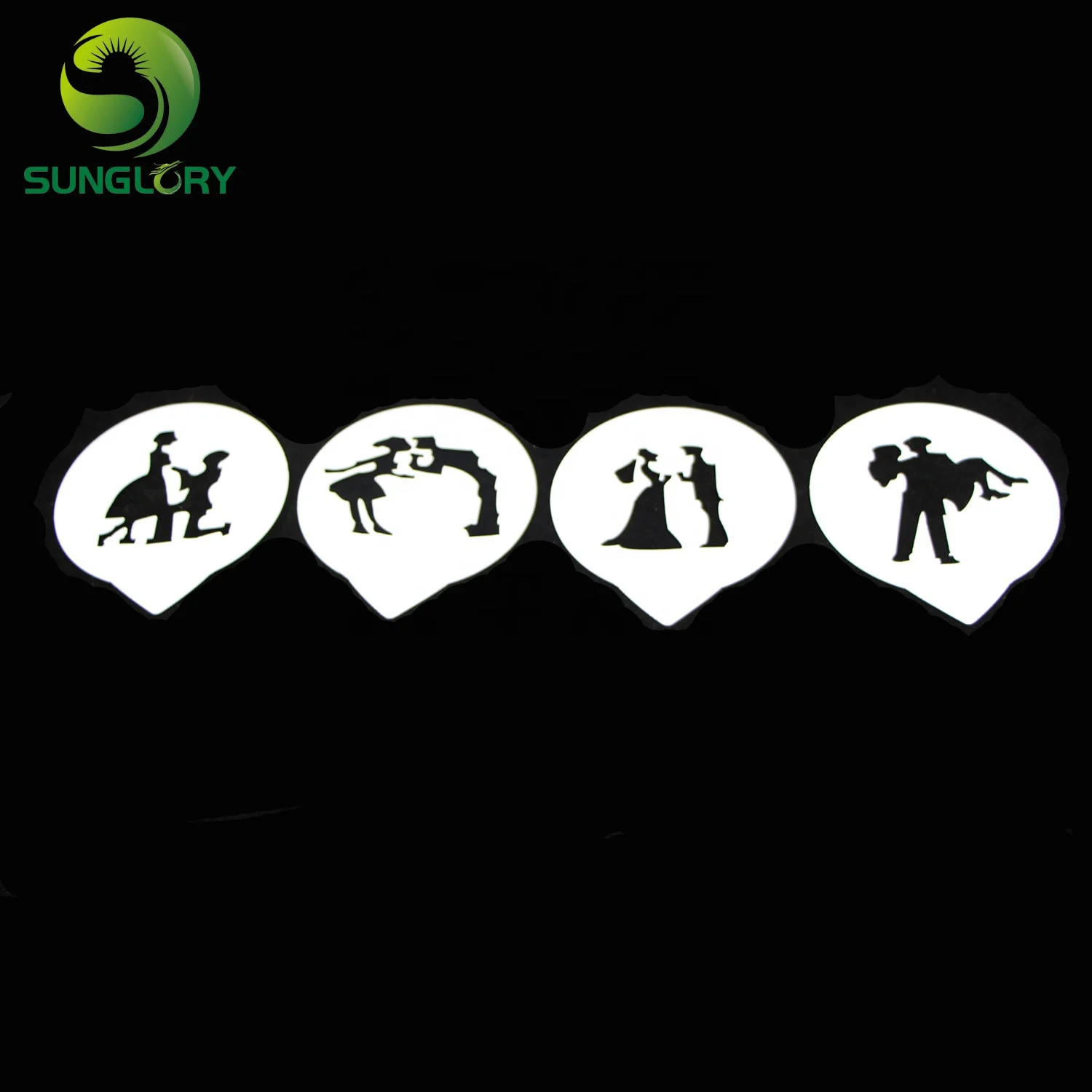 Small 4Pcs/Set Wedding Decoration Cake Stencil Couple Lovers Cupcake Cookie Stencils Cake Template Mold Baking Tools For Cakes