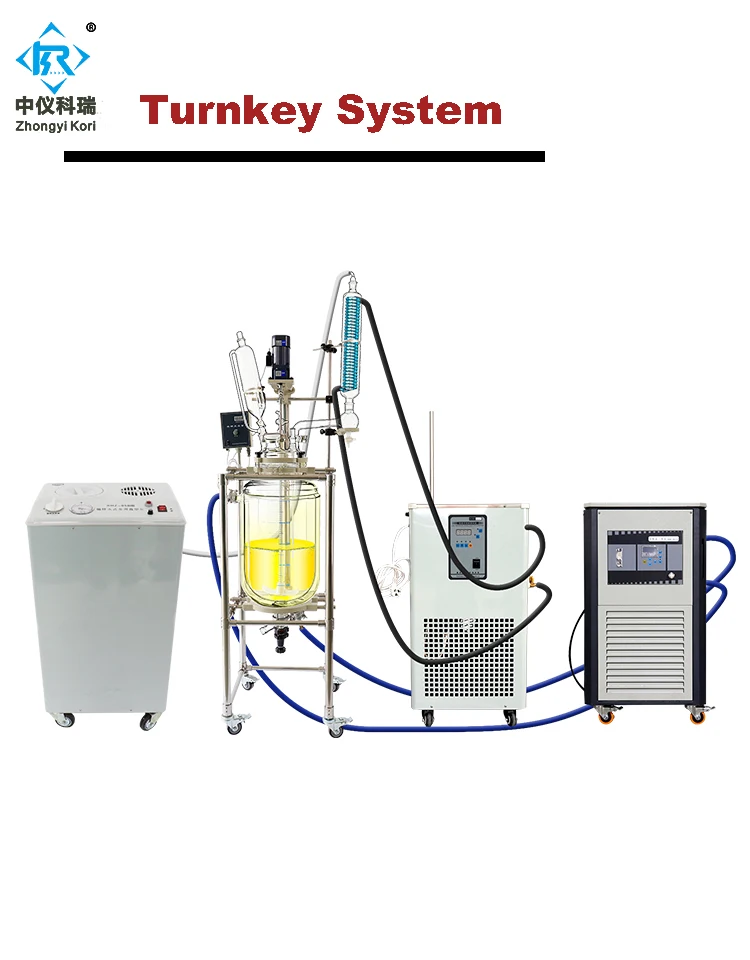Lab Pilot Plant Chemical Pyrolysis Glass Reactor Jacketed Reaction Vessel Mixing Tank with