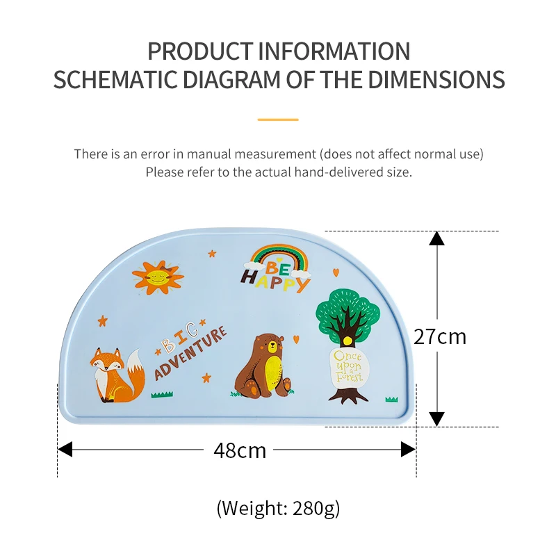 Environment-friendly multi-functional place mat baby feeding table mat food-grade material anti-dirty silicone place mat
