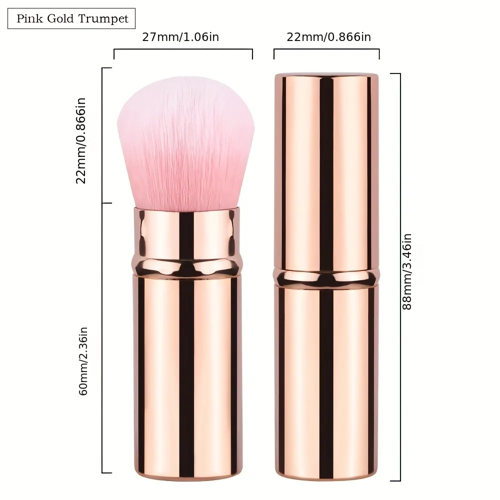 Travel Kabuki Face Retractable Makeup Brush Portable Powder Brush With Cover For Blush Powder Cosmetics