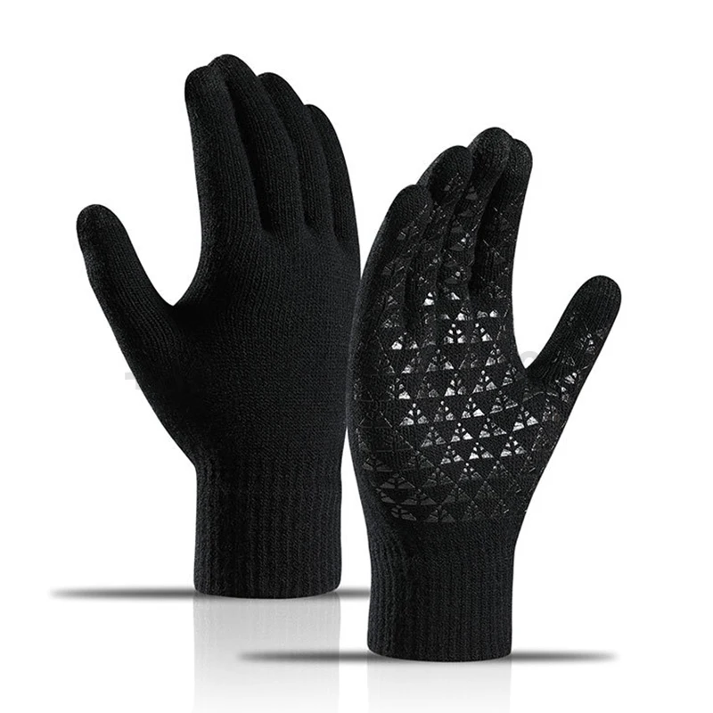 Non-Slip Mittens Pvc Dots Gloves Winter Knitted Acrylic Gloves Anti Slip Touch Screen Gloves Mittens