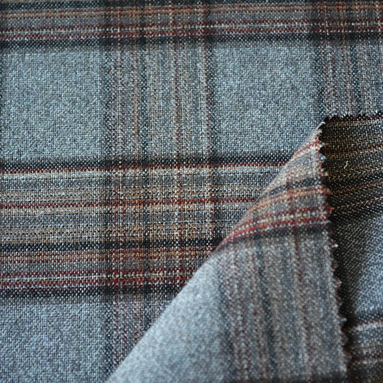 Hot selling new design 64%POLY 34%RAYON 2%SPX yarn dyed check fabric for women business wear