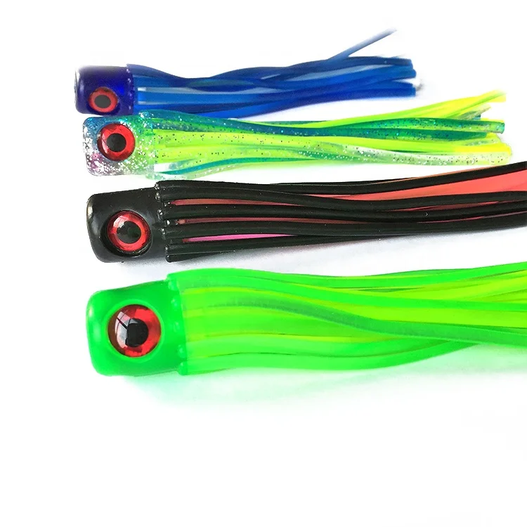 6 inch wholesale custom soft plastic chugger lure octopus trolling fishing lure bait saltwater fishing tackle
