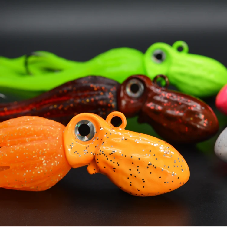  MICLURE-SL113-100/150/200/260/300g-приманка-осьминог свинцовая головка sfot tail