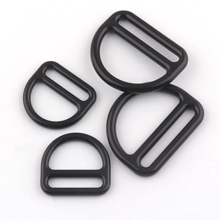 Black Alloy D Ring Triangle Slider Strap D Buckle Adjustable Backpack Strap Connecting Slide Buckle For Dog Collar/harness/Bag