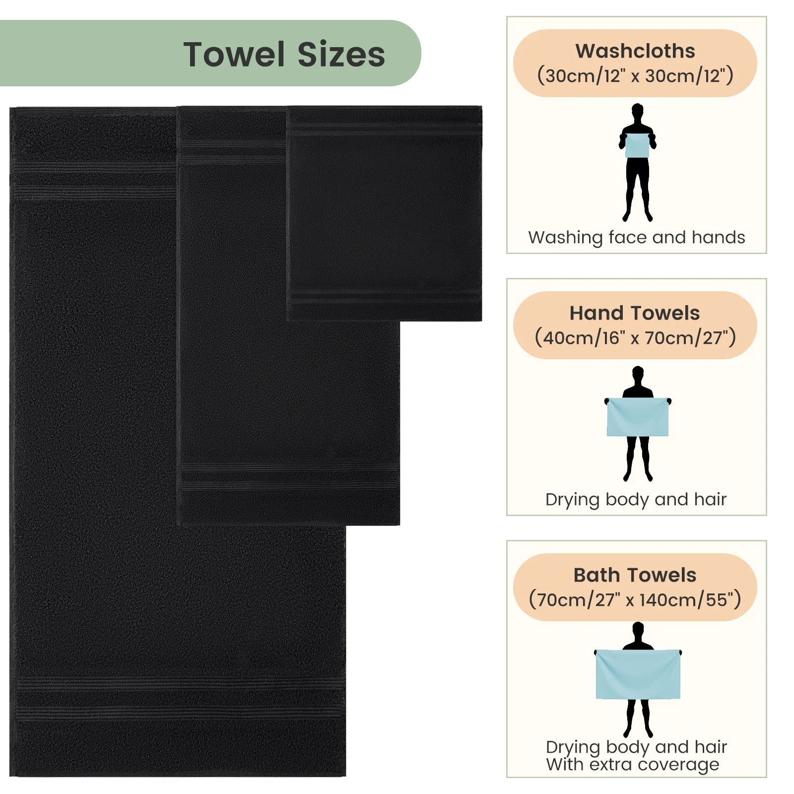 Towel Manufacturer Large 100% Cotton Hand Towels OEKO Tex Hanging Loop Towels Sets for the Bath with Nano-Bio Lifecycle Label