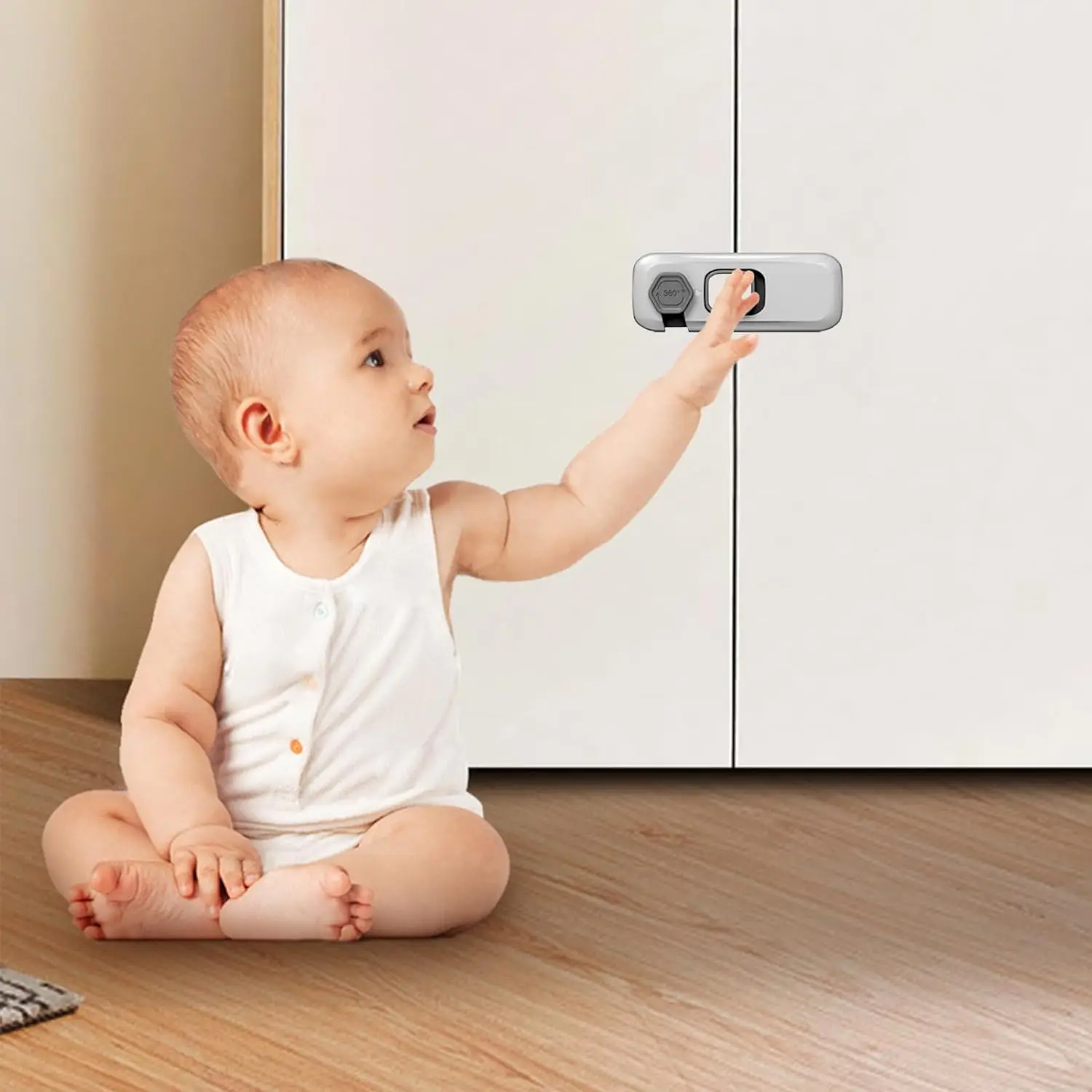 Hot Selling  Children Safety Refrigerator Lock Product ABS Refrigerator Door Lock Baby Green Gray