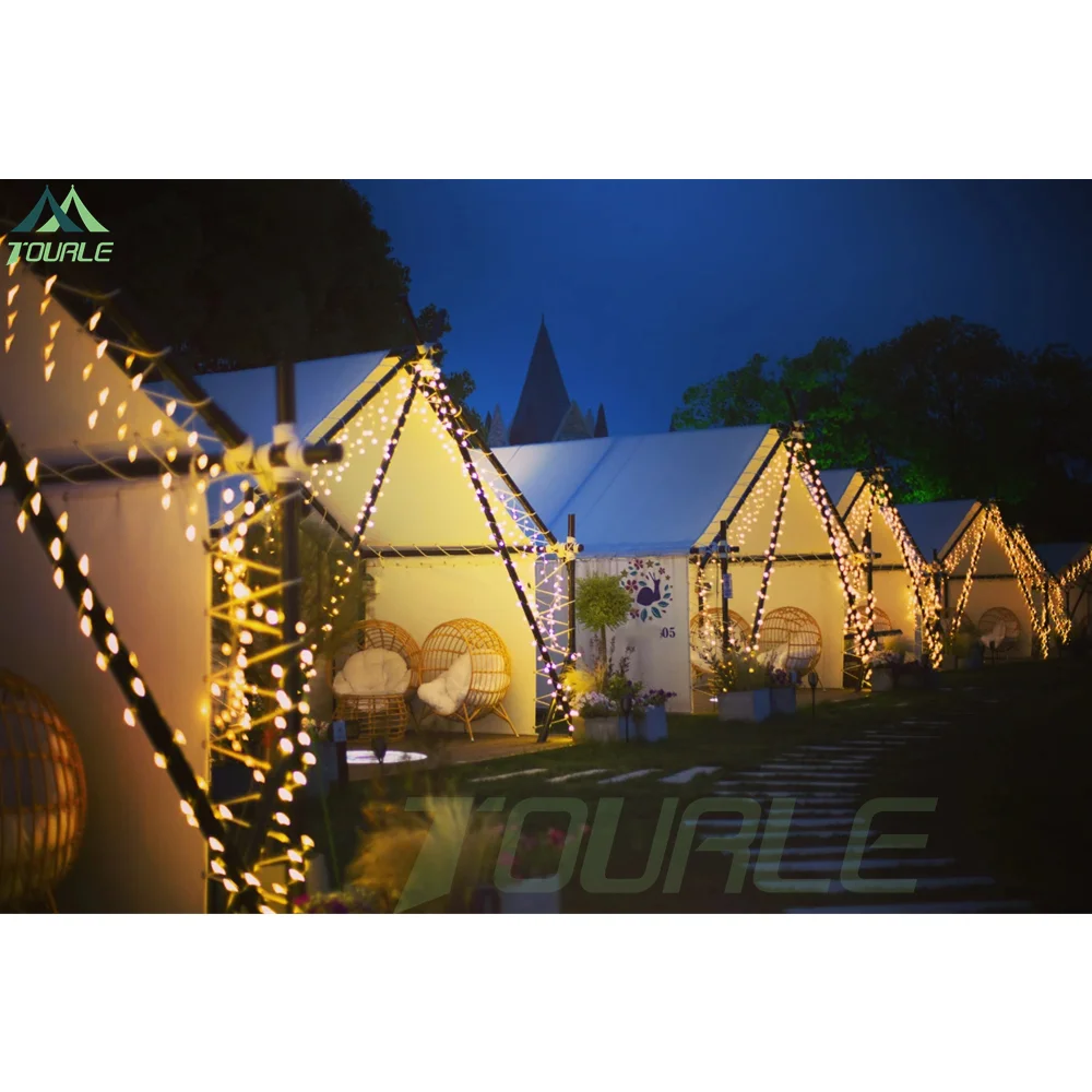 Waterproof outdoor steel structure tent  camping event luxury resort hotel  safari tent