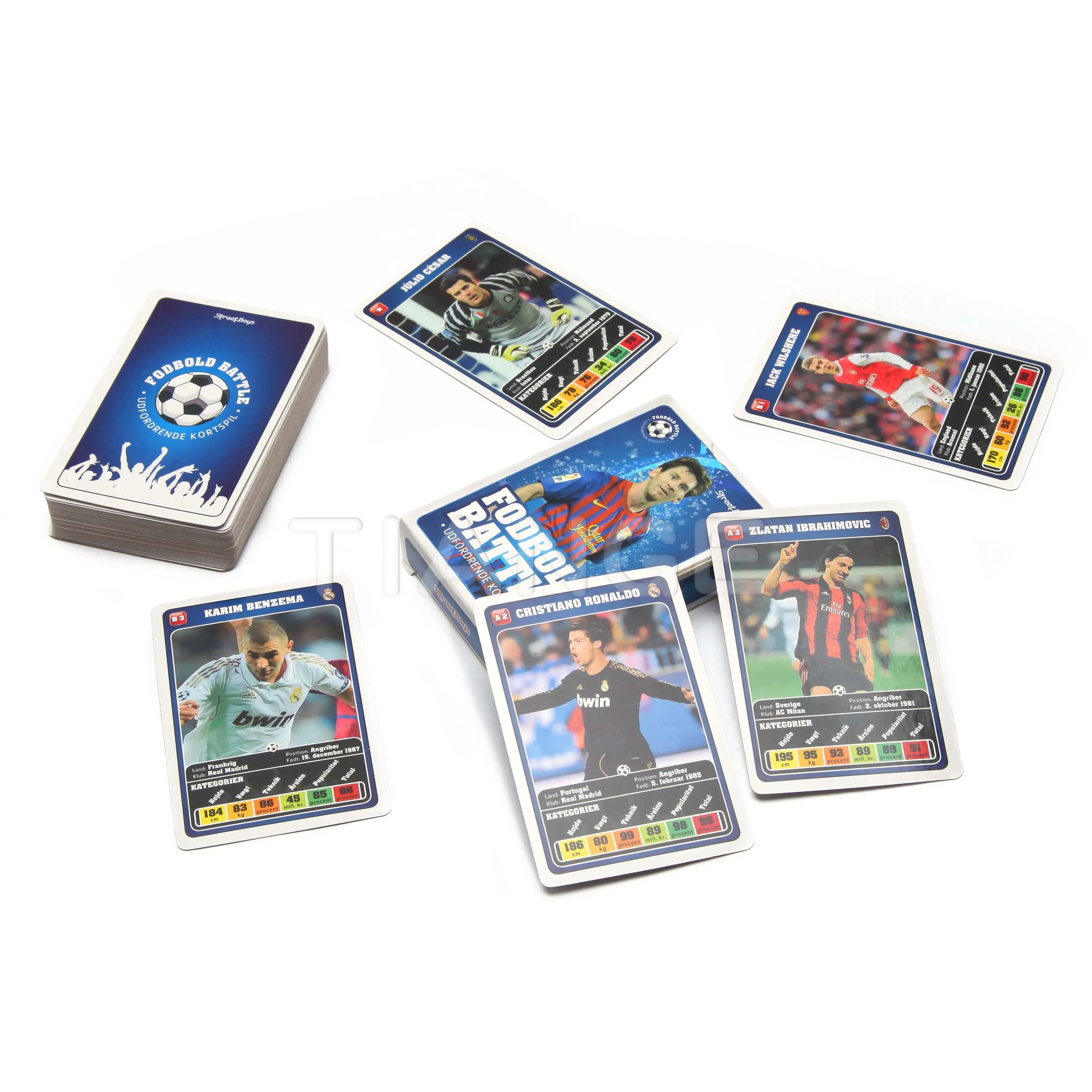 Manufacturer Custom Printing Messi Ronaldo Suarez Football Battle Card Games
