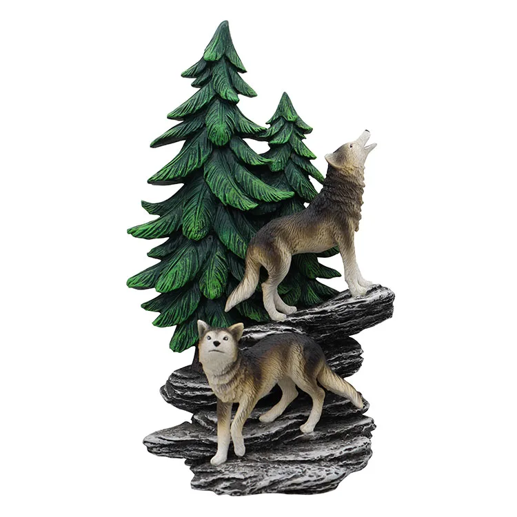 Каменная основа из смолы на заказ, статуя волка, украшение для стен дома, Высококачественная смола OEM