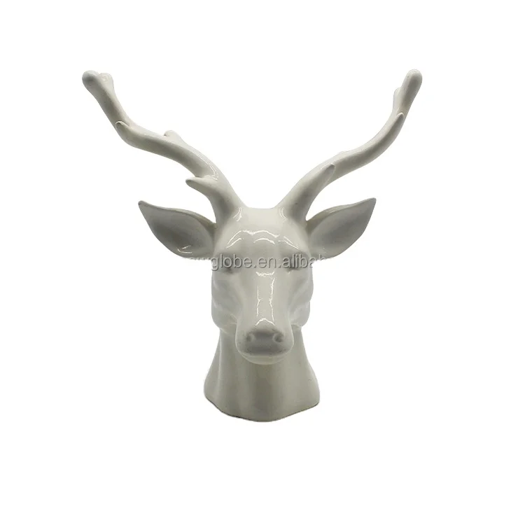 
Wholesale Resin White Animal Deer Head For Wall Hanging Decoration 