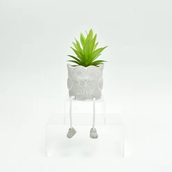 Most popular plastic green succulent plants mini faux potted artificial succulent plants with ceramic pot