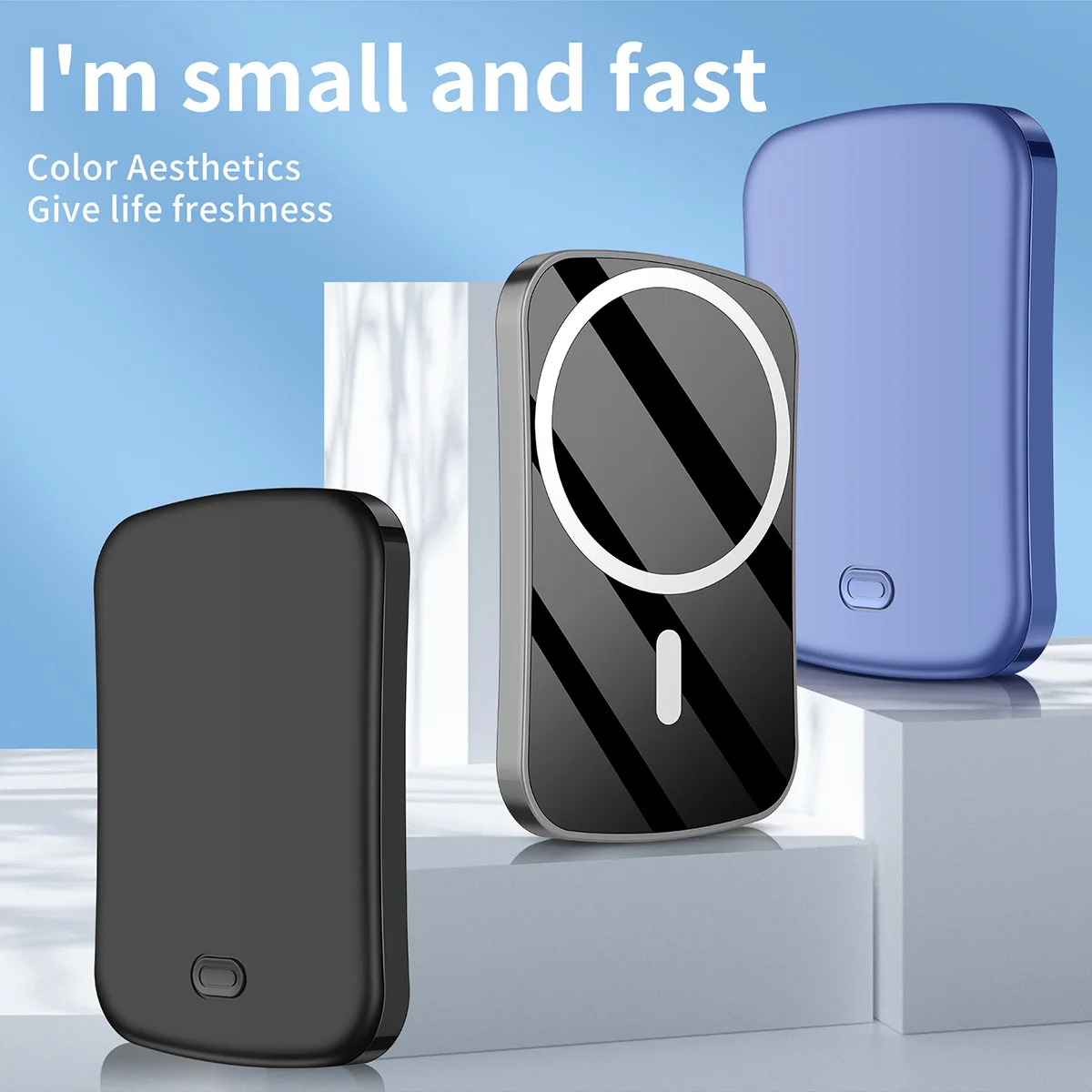 Custom logo mini magnetic wireless large capacity power bank easy to carry for travel 20w fast charging power bank